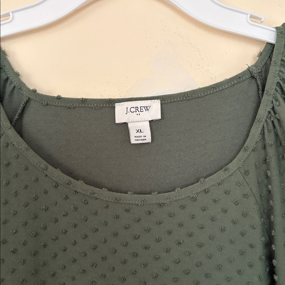 J. Crew Sage Green Textured Top - Picture 2 of 5